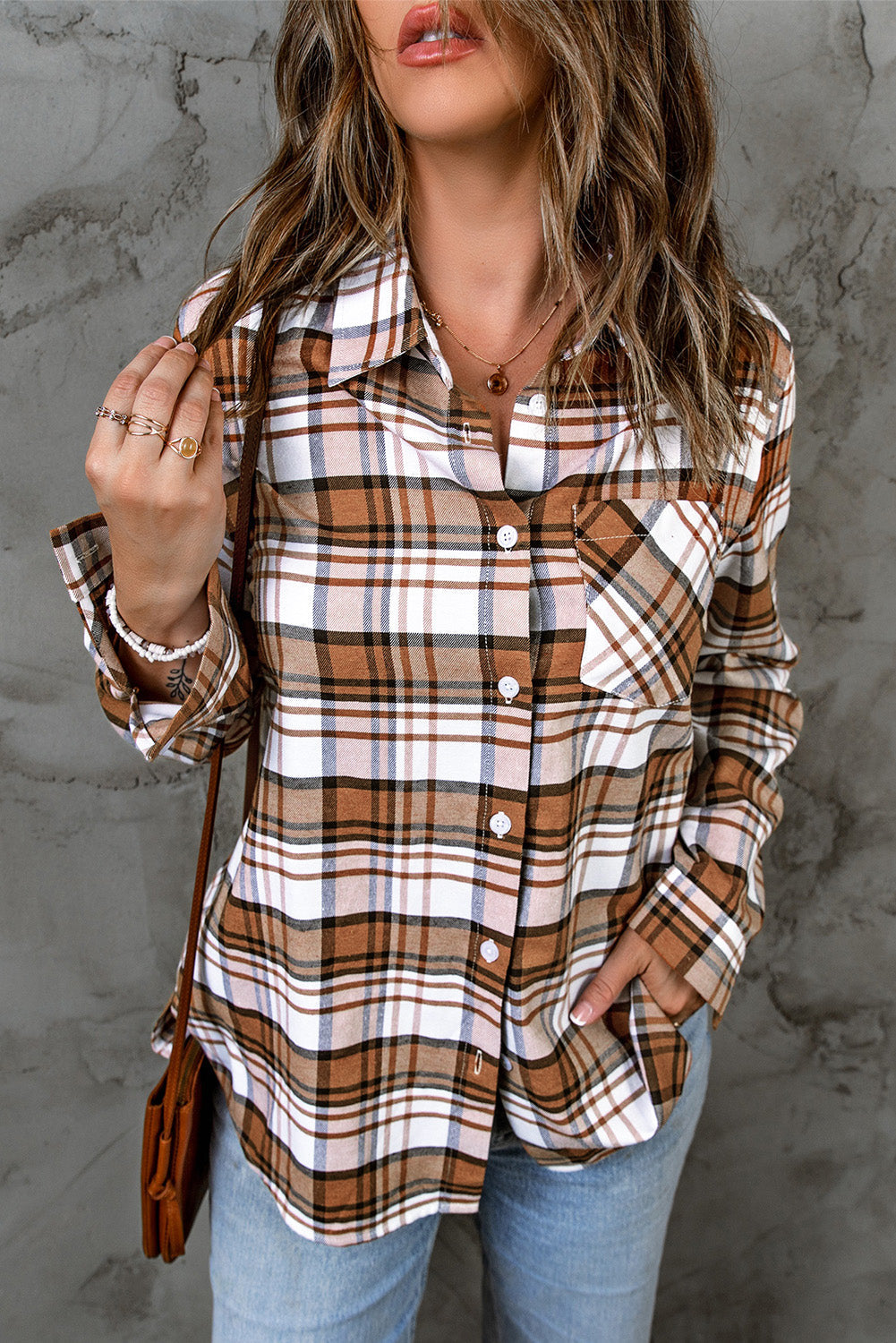 Plaid Button Up Long Sleeve Shirt