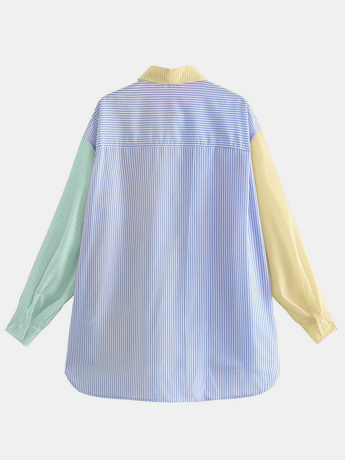 Pocketed Color Block Long Sleeve Shirt