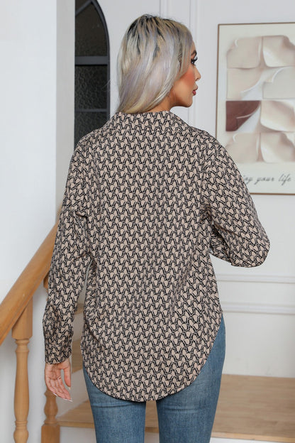 Printed Buttoned Long Sleeve Shirt