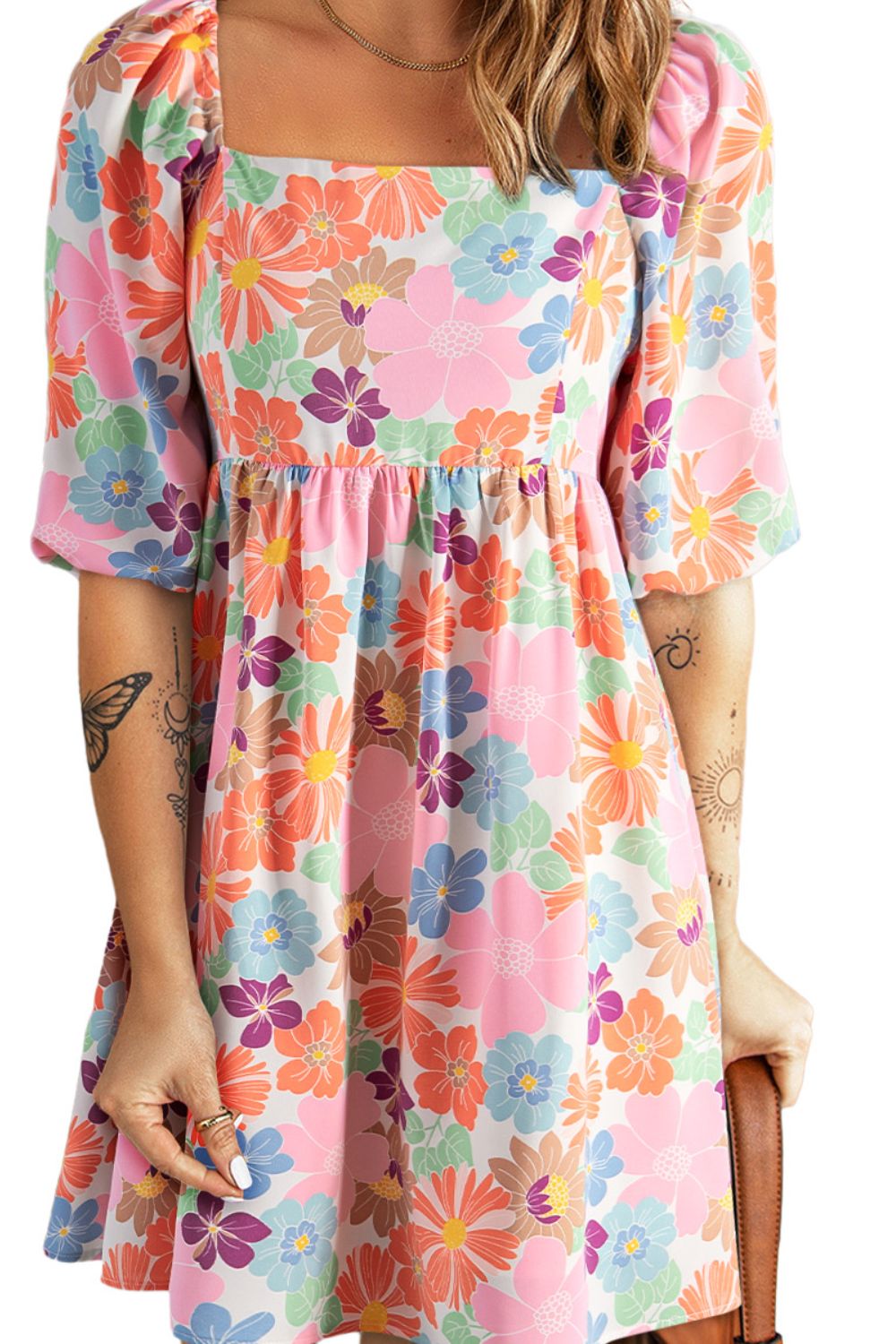 Printed Half Sleeve Mini Dress