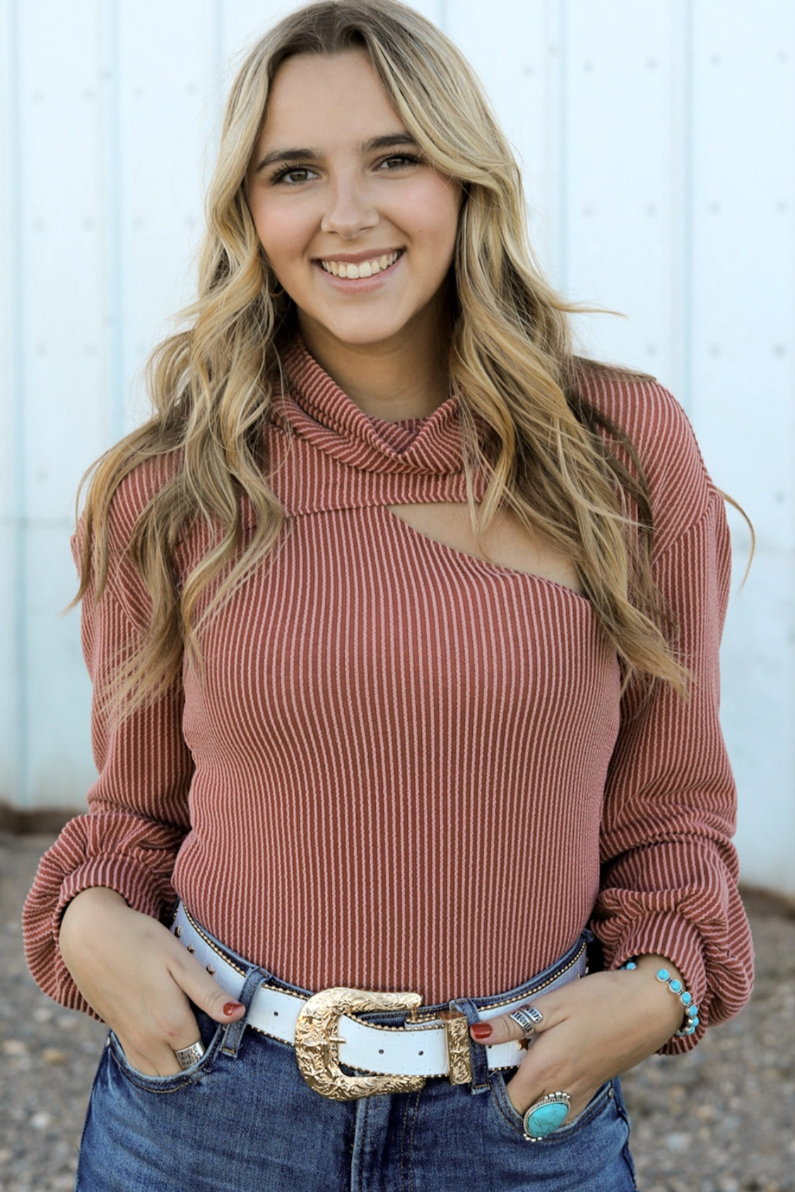 Ribbed Turtleneck Bolero and Tank Set