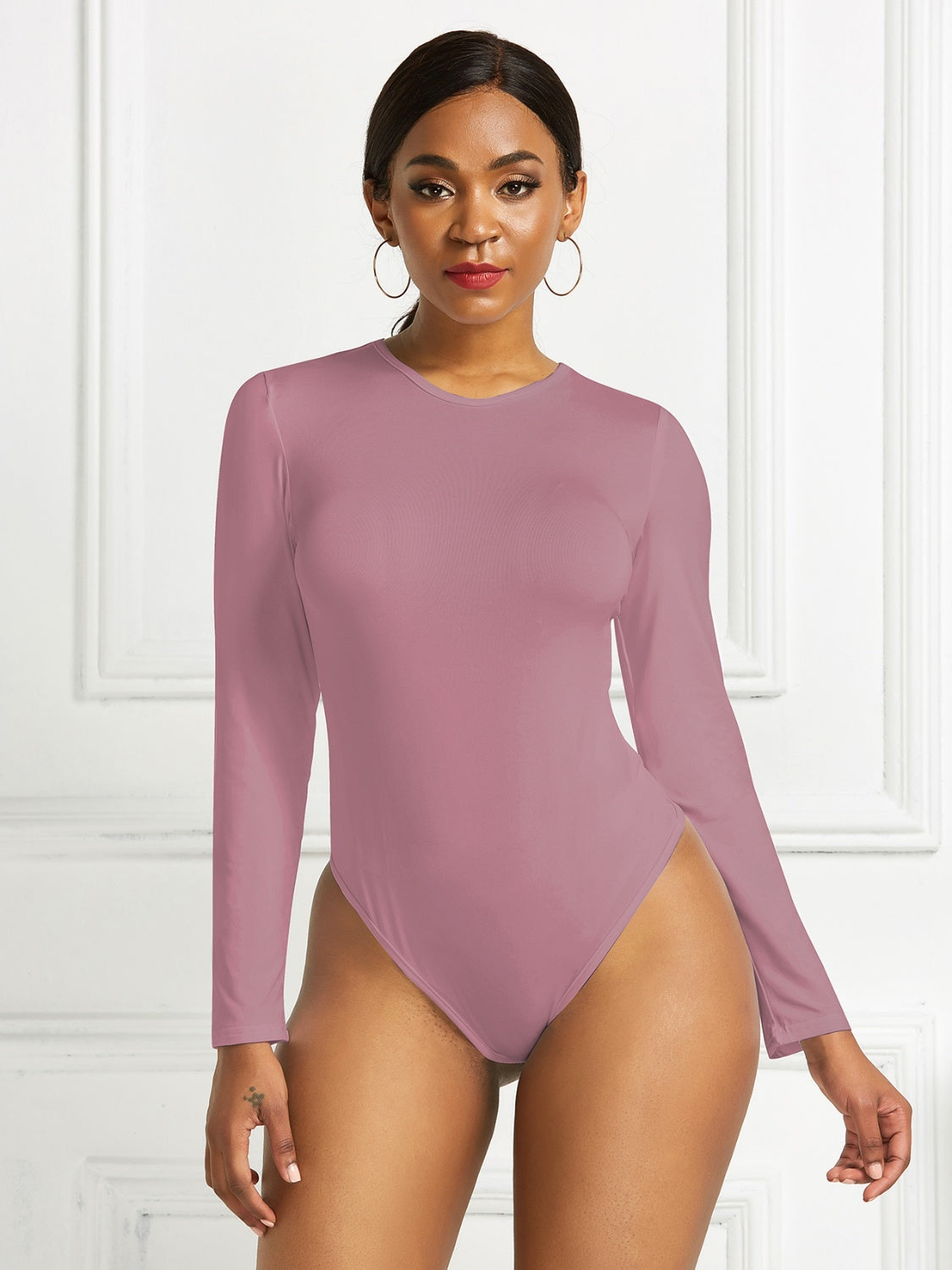 Round Neck Long Sleeve Bodysuit