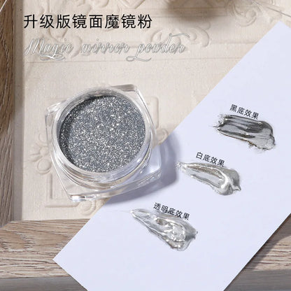 10g/Bottle Pearls White Nail Pigment Glitter Aurora Nail Powder Purple Chrome Glitter Pigment Dust UV Manicure Dip Powder