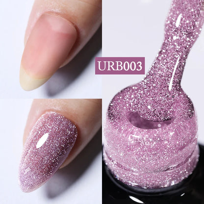 UR SUGAR 7ml Aurora Rubber Base Gel Nail Polish Sparking Glitter Chrome Semi Permanent Soak Off UV LED Nail Art Supplies Vernis