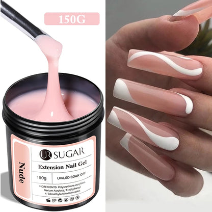 UR SUGAR 150g Nail Extension Gel Milky White Clear Nude Acrylic Hard Gel For French Nails Art Manicure Semi Permanent UV Varnish