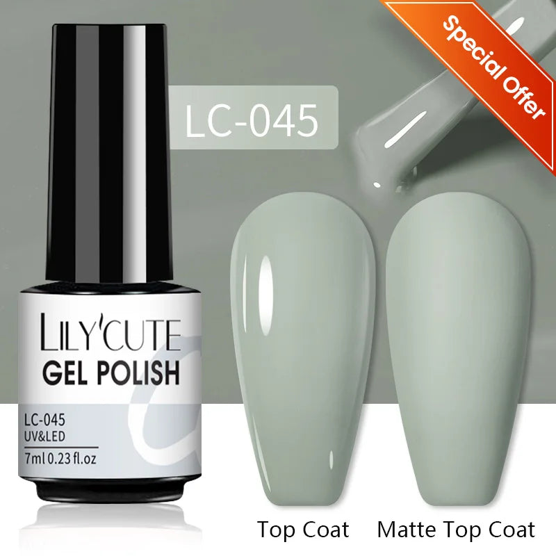 LILYCUTE 7ml Autumn Red Brown Gel Nail Polish 125 Colors All For Manicure Semi Permanent Soak Off Base Top Coat Nail Art Varnish