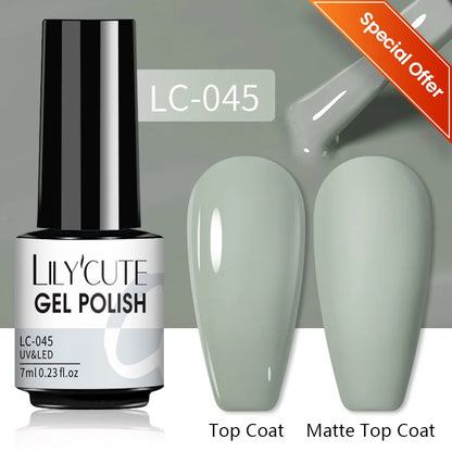 LILYCUTE 7ml Autumn Red Brown Gel Nail Polish 125 Colors All For Manicure Semi Permanent Soak Off Base Top Coat Nail Art Varnish