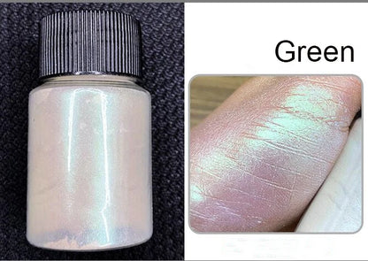 10g/Bottle Pearls White Nail Pigment Glitter Aurora Nail Powder Purple Chrome Glitter Pigment Dust UV Manicure Dip Powder