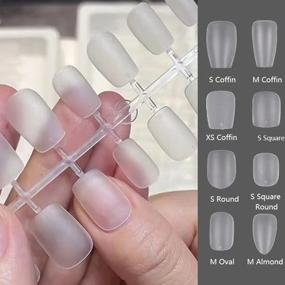 120pcs/bag Matte Press On Nail Tips Soft Full Cover False Nails Oval Almond Sculpted Fake Nail For Extension Nail Art Tool