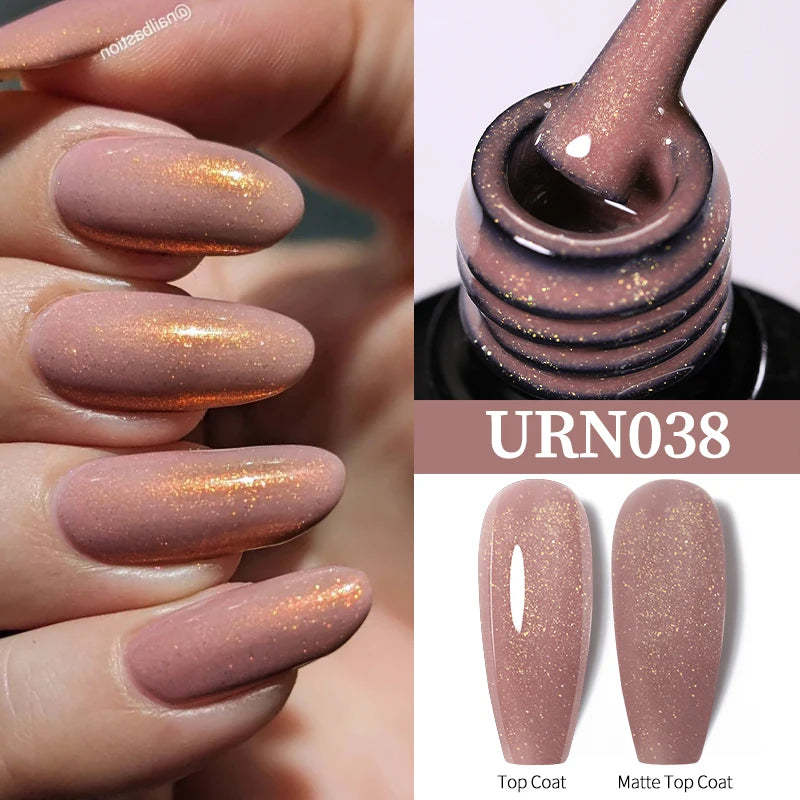 UR SUGAR 7.5ml Glitter Nude Color Nail Gel Polish Semi-permanent Varnish Soak Off Nail Art Base Top Coat UV LED Gel Manicure