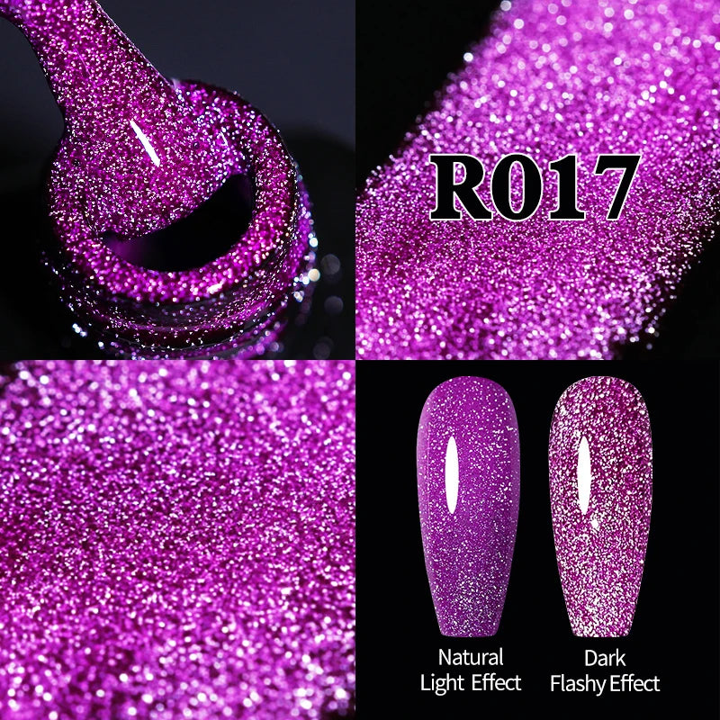 UR SUGAR 7.5ml Champagne Silver Reflective Glitter Gel Nail Polish Laser Sparkling Hybird Soak Off Nail Art UV LED Varnishes