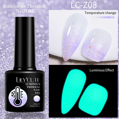 LILYCUTE Thermal Gel Nail Polish 3-layers Color Changing Effect Gel Varnishes All For Manicure Long Lasting Nails Art UV Gel