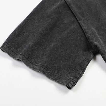 Men's Washed Vintage T-Shirts Street Hip Hop Retro Punk Gothic T-Shirts Harajuku Casual Cotton Short Sleeve T-Shirts