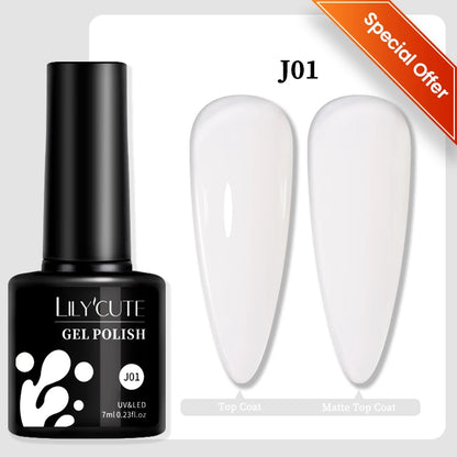 LILYCUTE 7ml Autumn Red Brown Gel Nail Polish 125 Colors All For Manicure Semi Permanent Soak Off Base Top Coat Nail Art Varnish