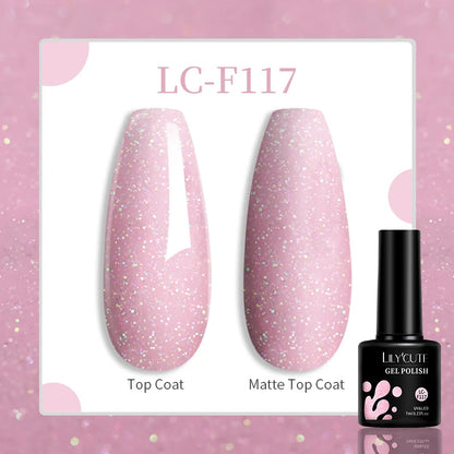 LILYCUTE 9D Rainbow Glitter Cat Magnetic Nail Gel Polish  Snowlight Semi Permanent Soak Off Sparkling Nail Varnish