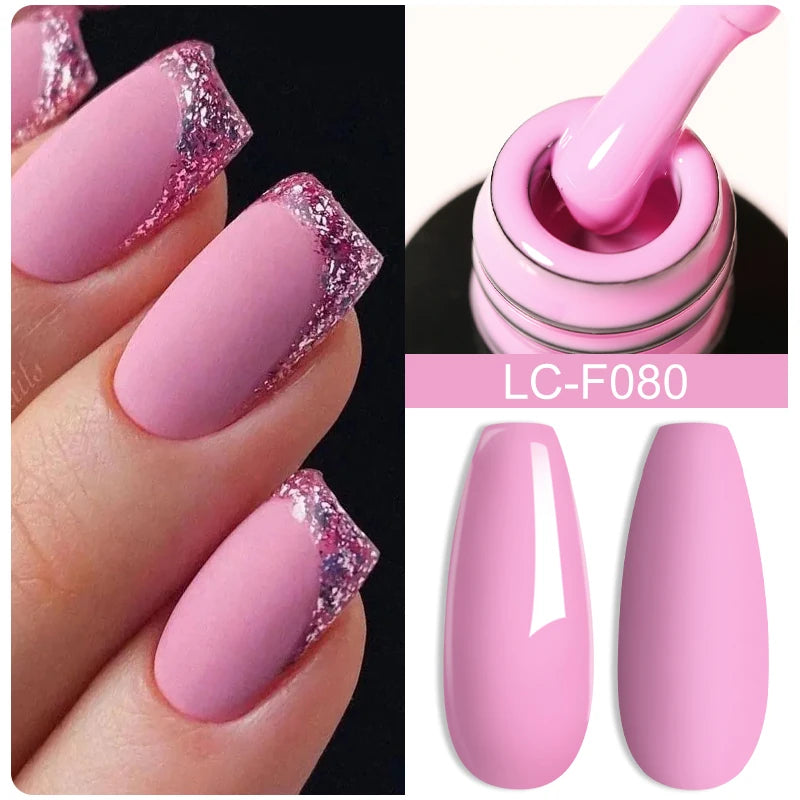 LILYCUTE Nude Glitter Color Sparkling Gel Nail Polish Spring Long Lasting For Manicure Soak Off Nail Base Top Coat Gel Varnish