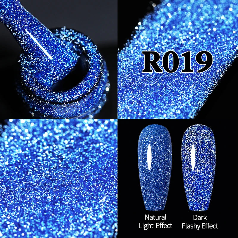 UR SUGAR 7.5ml Champagne Silver Reflective Glitter Gel Nail Polish Laser Sparkling Hybird Soak Off Nail Art UV LED Varnishes