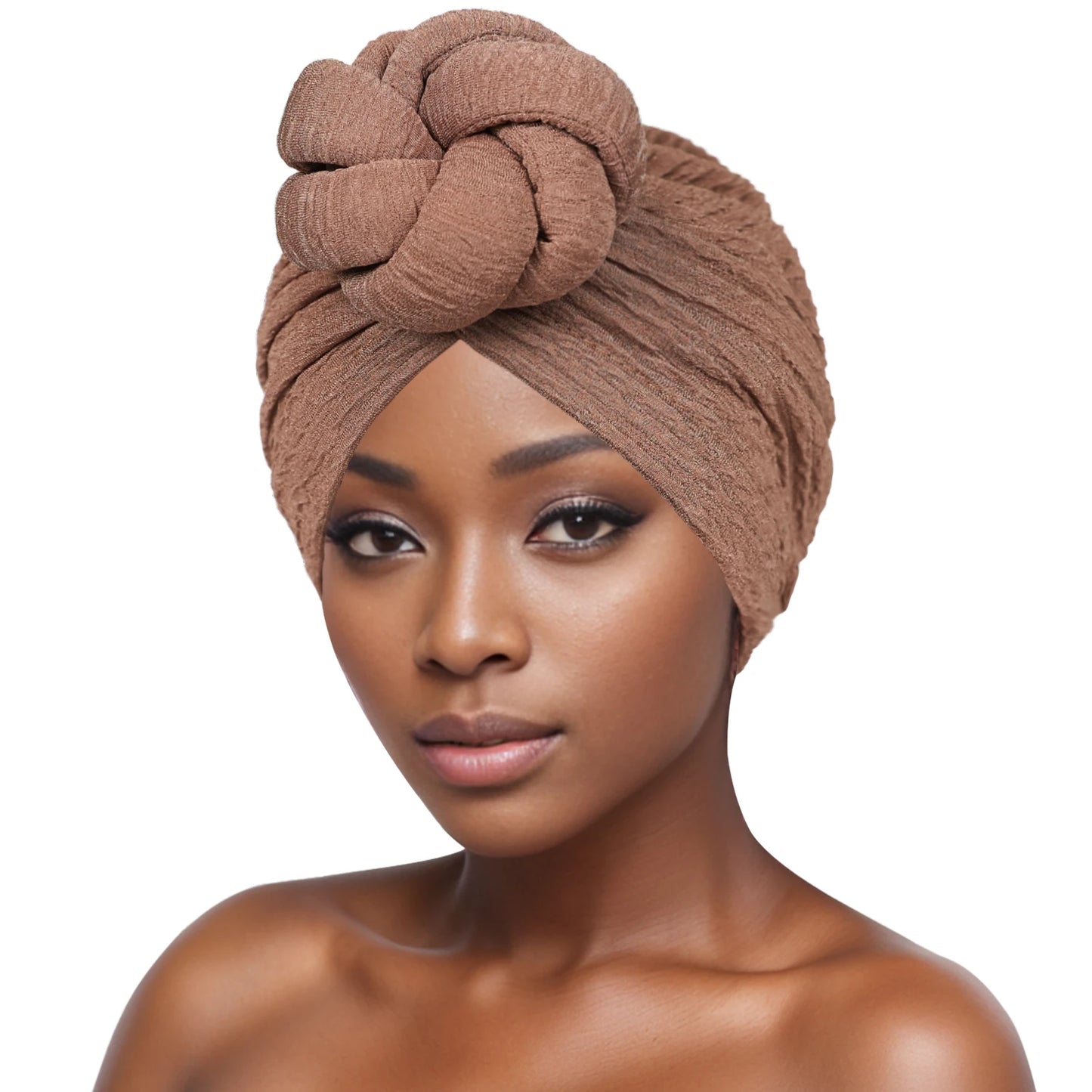Women's Fashion Turbans New Bubble Cloth Large Plate Flower Elastic Leisure Comfortable and Breathable Daily Hat Headband Hat