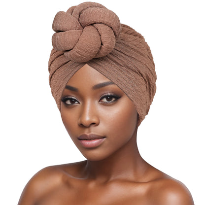 Women's Fashion Turbans New Bubble Cloth Large Plate Flower Elastic Leisure Comfortable and Breathable Daily Hat Headband Hat