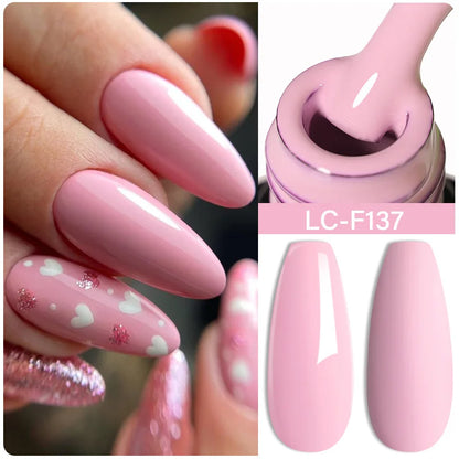 LILYCUTE Nude Glitter Color Sparkling Gel Nail Polish Spring Long Lasting For Manicure Soak Off Nail Base Top Coat Gel Varnish