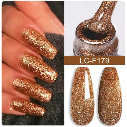 LILYCUTE Nude Glitter Color Sparkling Gel Nail Polish Spring Long Lasting For Manicure Soak Off Nail Base Top Coat Gel Varnish