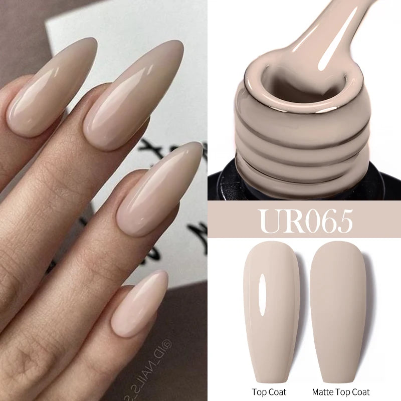 UR SUGAR 7.5ml Glitter Nude Color Nail Gel Polish Semi-permanent Varnish Soak Off Nail Art Base Top Coat UV LED Gel Manicure