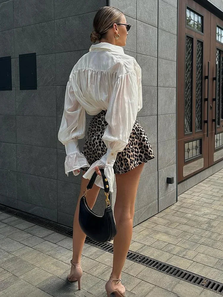 TARUXY Elegant Loose Pink Shirt Office Women's Long Sleeve Button Lapel Blouse Autumn Fashion Solid Color High Street Female Top