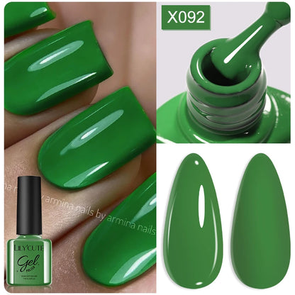 LILYCUTE 7ml Autumn Red Brown Gel Nail Polish 125 Colors All For Manicure Semi Permanent Soak Off Base Top Coat Nail Art Varnish