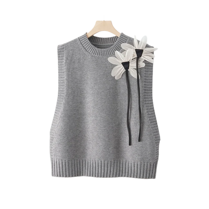 Autumn Winter Knitted 3 Pieces Set Office Ladies Elegant Knitted Vest+white Shirts+wide Leg Pants Sets For Women Clothing 2024