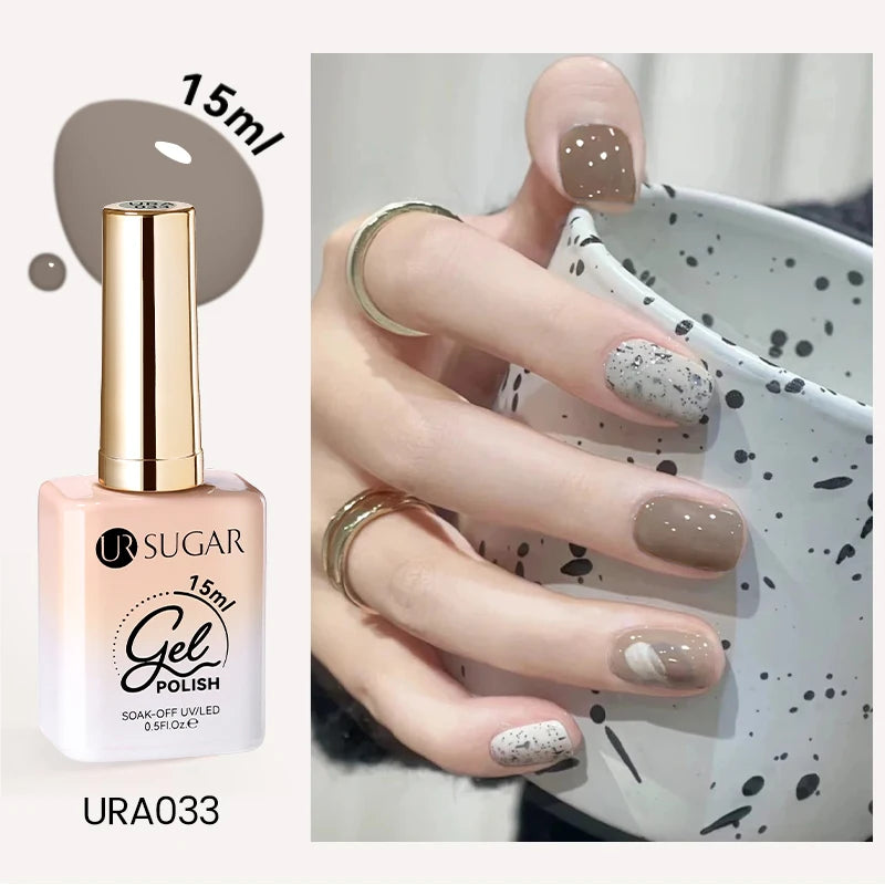UR SUGAR 15ml Cafe Brown Series Color Gel  Autumn Colors Gel Varnishes All For Nails Soak Off UV LED Semi Permanent Nail Art