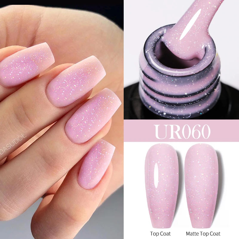 UR SUGAR 7.5ml Glitter Nude Color Nail Gel Polish Semi-permanent Varnish Soak Off Nail Art Base Top Coat UV LED Gel Manicure