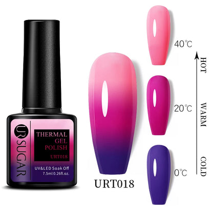 UR SUGAR Thermal Ultra-thin Nail Gel Polish 3 Layers Temperature Changing Gel Varnish Soak Off UV Led Nail Art Manicures