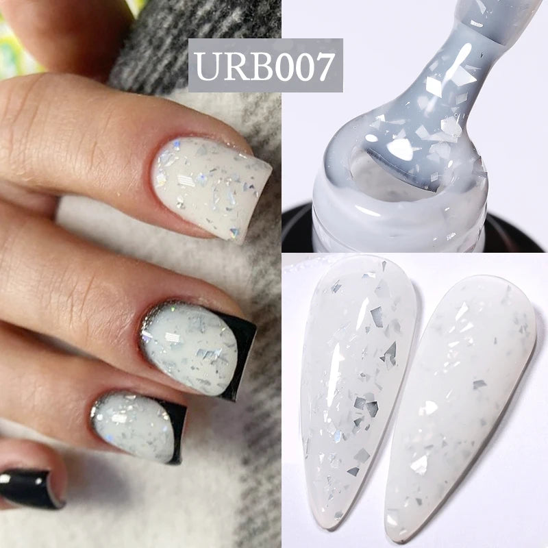 UR SUGAR 7ml Aurora Rubber Base Gel Nail Polish Sparking Glitter Chrome Semi Permanent Soak Off UV LED Nail Art Supplies Vernis