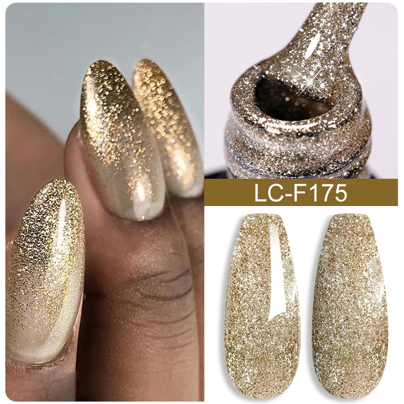 LILYCUTE Nude Glitter Color Sparkling Gel Nail Polish Spring Long Lasting For Manicure Soak Off Nail Base Top Coat Gel Varnish