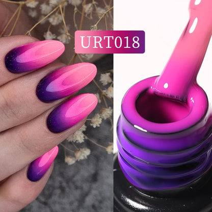 UR SUGAR Brown Thermal Gel Nail Polish 3 Colors Changing Soak Off Gel Semi Permanent Varnish Hybird Nail Polish Nails Art Design