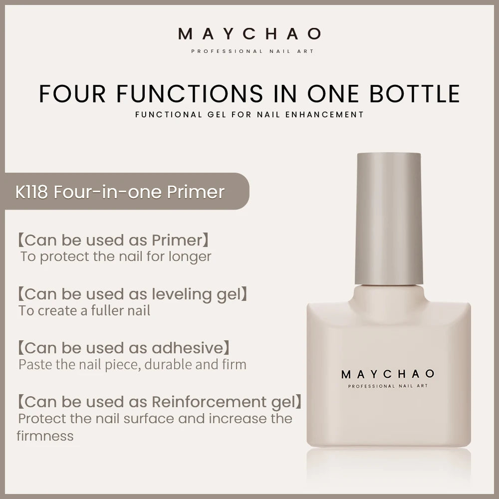 MAYCHAO Nail Gel Polish No Wipe Top Coat Base Coat Primer UV LED 12ml Enhancer Varnish Soak Off Semi Permanent Nail Art Varnish