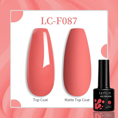 LILYCUTE Nude Glitter Color Sparkling Gel Nail Polish Spring Long Lasting For Manicure Soak Off Nail Base Top Coat Gel Varnish