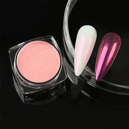 NICOLE DIARY Bright White Pearl Nail Powder Moonlight Plating Mirror Aurora Effect Pigments UV Gel Polish Chrome Dust Nail Decor