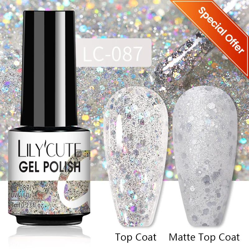 LILYCUTE 7ml Autumn Red Brown Gel Nail Polish 125 Colors All For Manicure Semi Permanent Soak Off Base Top Coat Nail Art Varnish