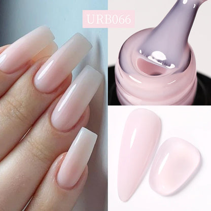 UR SUGAR 7ml Nude Pink Glitter Rubber Base Gel Polish Sparking Sequins Semi Permanent Soak Off Nail Art Varnish All For Manicure