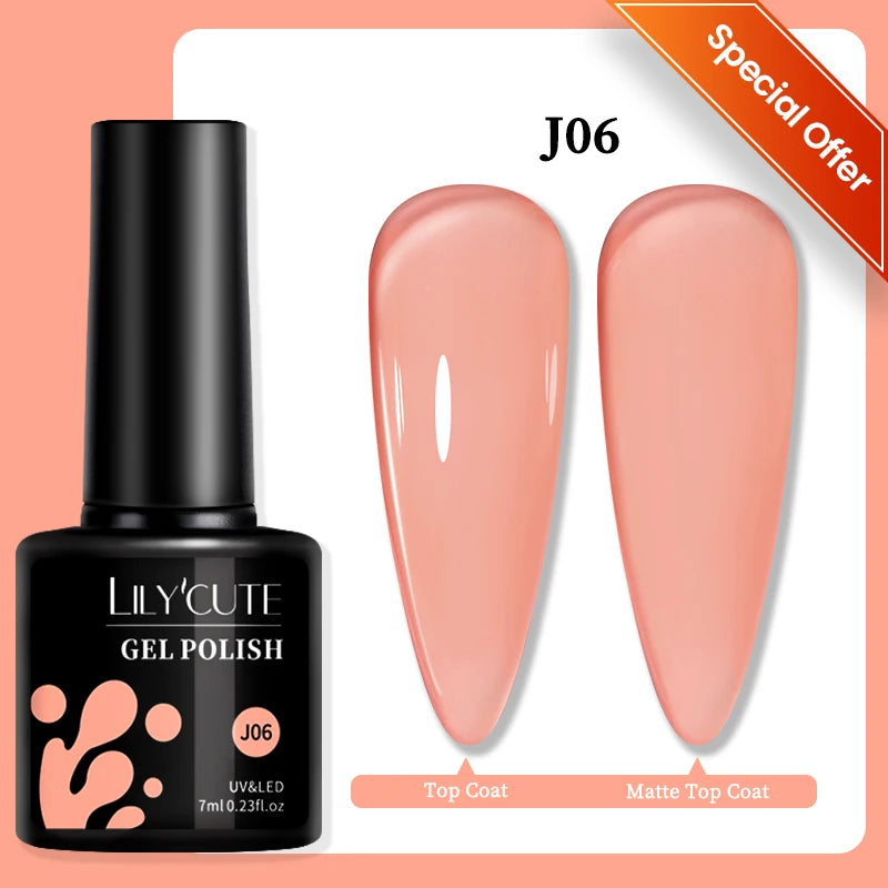 LILYCUTE 7ml Autumn Red Brown Gel Nail Polish 125 Colors All For Manicure Semi Permanent Soak Off Base Top Coat Nail Art Varnish