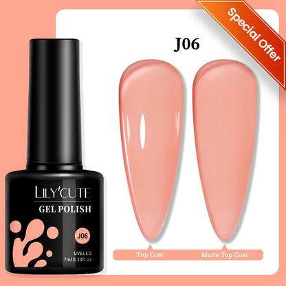 LILYCUTE 7ml Autumn Red Brown Gel Nail Polish 125 Colors All For Manicure Semi Permanent Soak Off Base Top Coat Nail Art Varnish