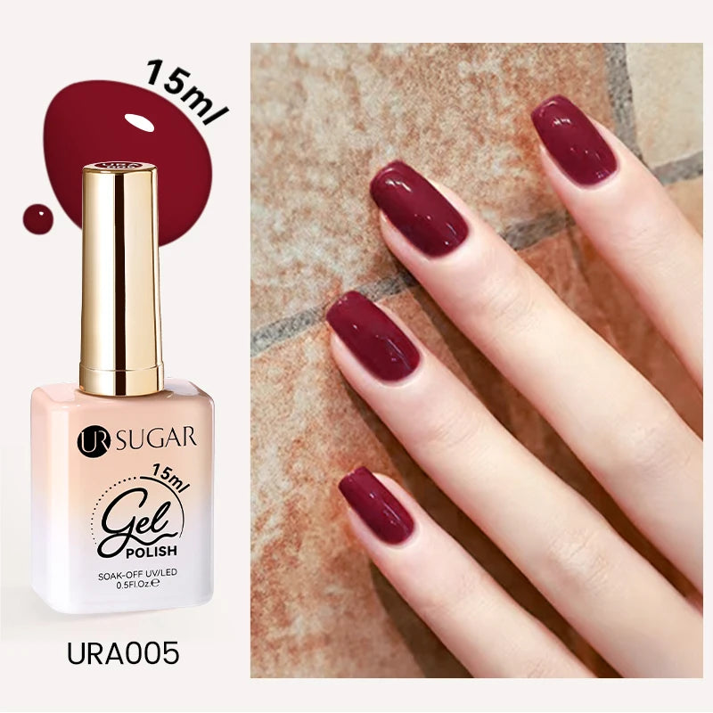 UR SUGAR 15ml Cafe Brown Series Color Gel  Autumn Colors Gel Varnishes All For Nails Soak Off UV LED Semi Permanent Nail Art