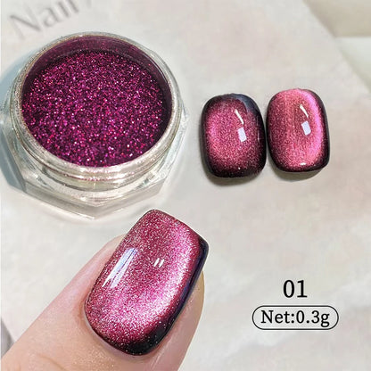 1 Box Laser Shining Rainbow Nail Glitter Ultra Fine Sparkly Holographics Nail Powder Rub Dusts Dazzling Glitter Chrome Pigments