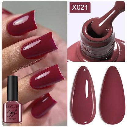 LILYCUTE 7ml Autumn Red Brown Gel Nail Polish 125 Colors All For Manicure Semi Permanent Soak Off Base Top Coat Nail Art Varnish