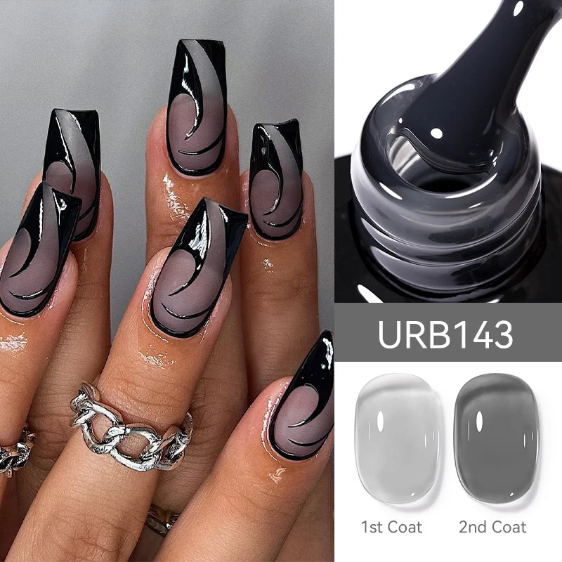 UR SUGAR 7ml Nude Pink Glitter Rubber Base Gel Polish Sparking Sequins Semi Permanent Soak Off Nail Art Varnish All For Manicure