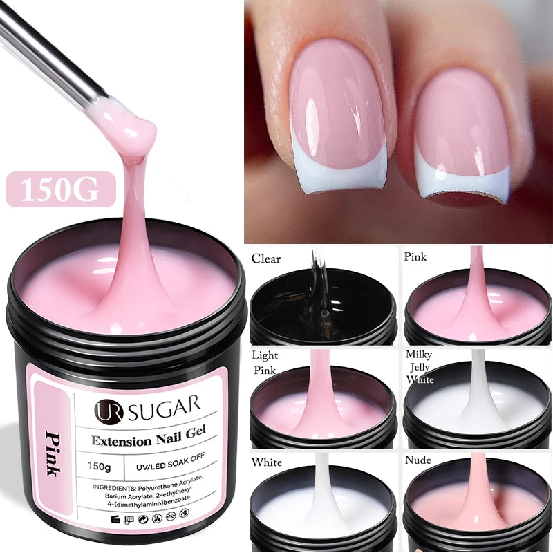 UR SUGAR 150g Extension French Acrylic Gel Soak Off UV LED Camouflage Color Hard Gel Jelly Fast Dry Nail Building Extend Gum Gel