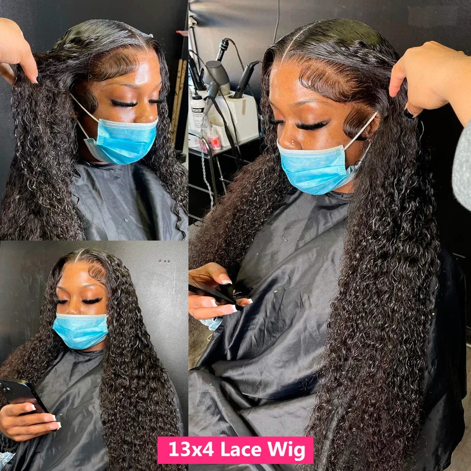 Gabrielle Deep Wave Frontal Wig Brazilian Curly 13x6 Lace Front Human Hair Wigs for Women Glueless 5x5 Closure Wig 180% Density