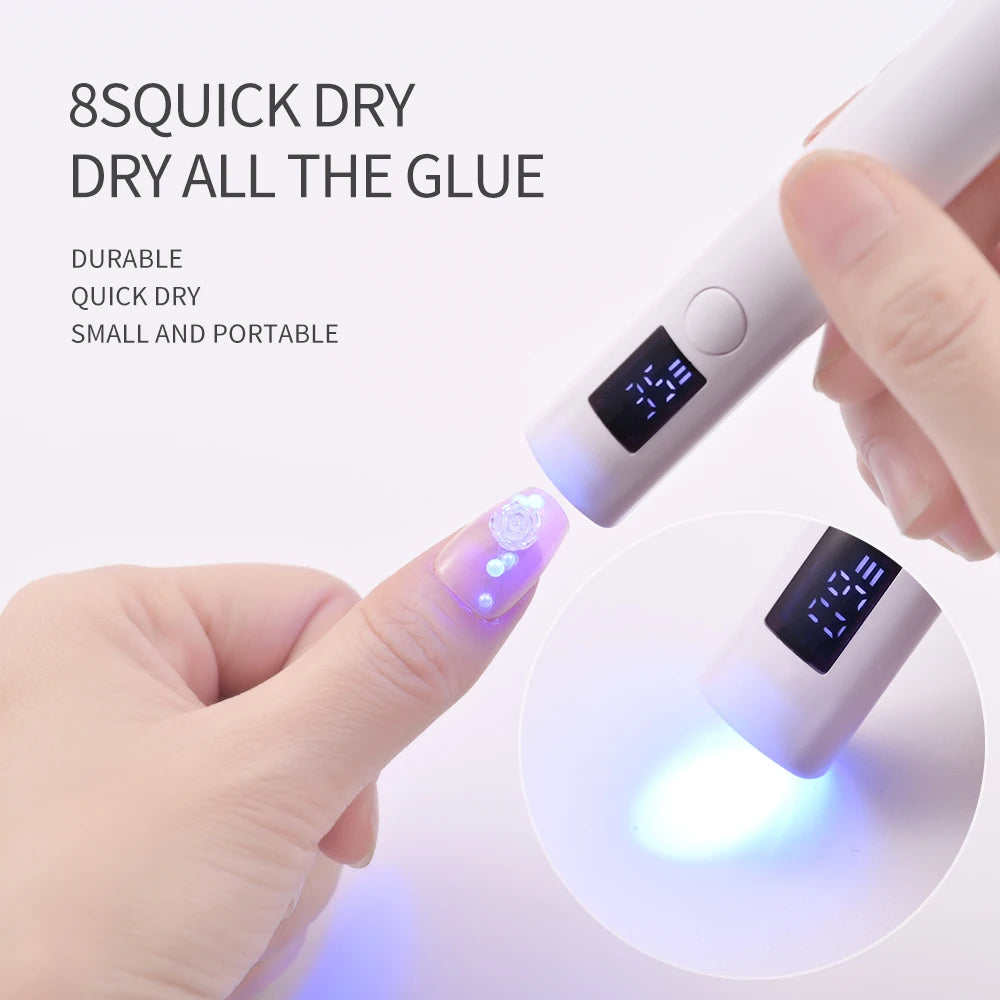 UV Nail Lamp Dryer Machine Portable USB Rechargeable UV LED Nail Quick Drying Light Handheld Manicure Lamp For Gel Varnish Tools