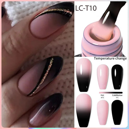 LILYCUTE Thermal Gel Nail Polish 3-layers Color Changing Effect Gel Varnishes All For Manicure Long Lasting Nails Art UV Gel